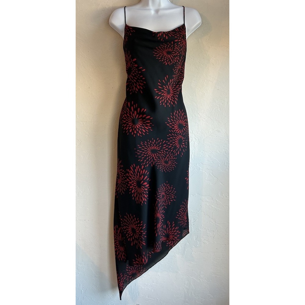 Vintage 90s Y2K Jessica Howard Slip Dress 6 Cowl Asymmetrical Fairy Grunge Goth